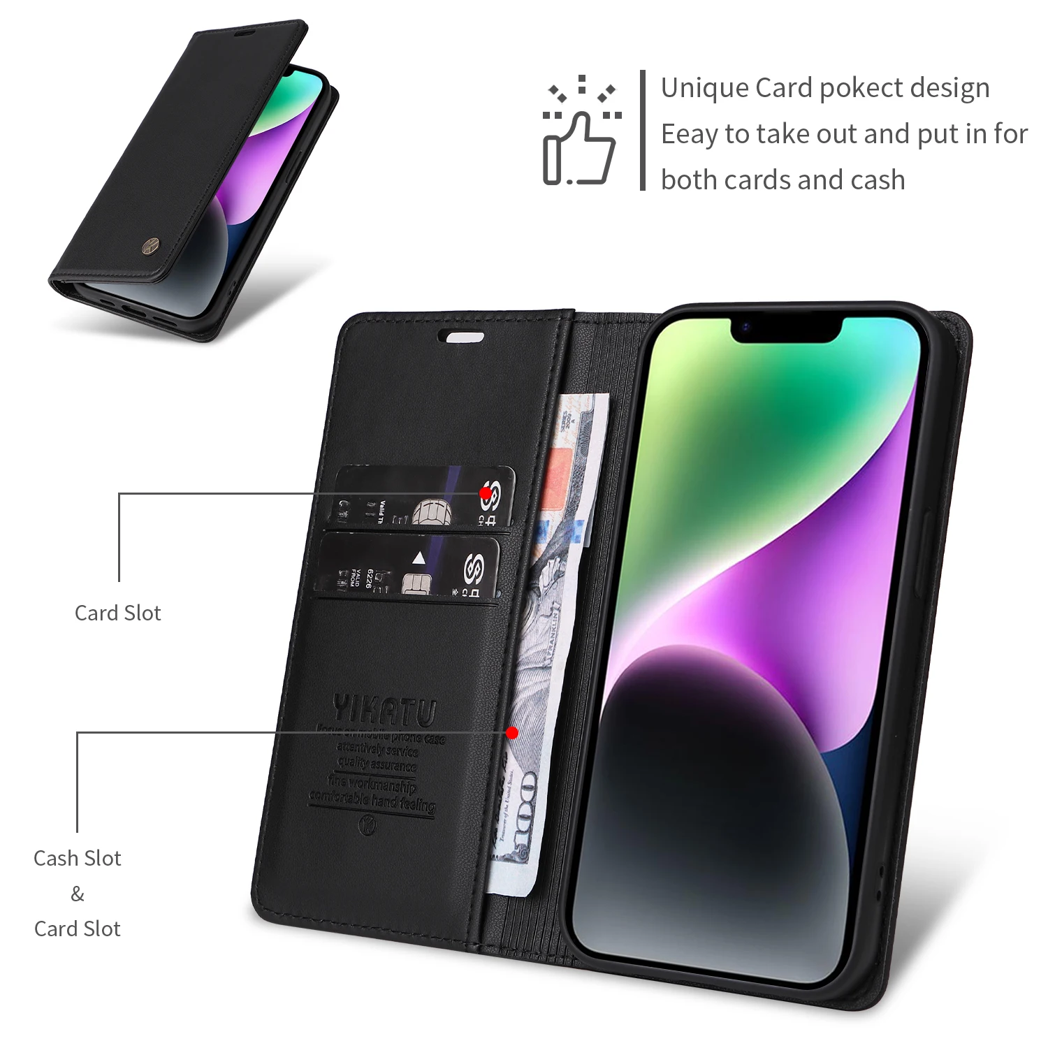 Premium Flip Leather Wallet Phone Case