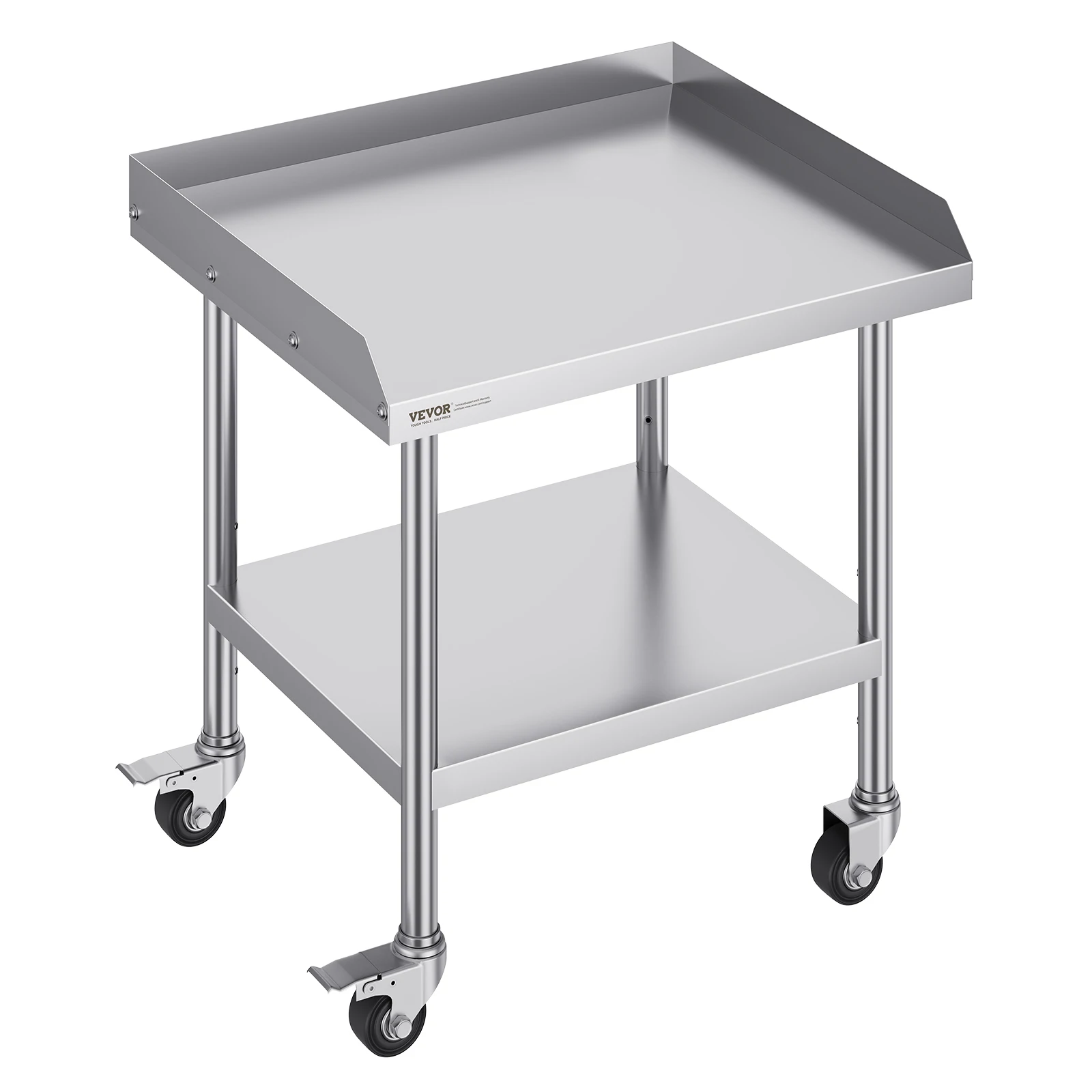 Stainless Steel Commercial Work Table with 4 Wheels for Food Prep