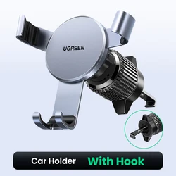 UGREEN Universal Air Vent Gravity Car Phone Holder (With Hook - Grey)
