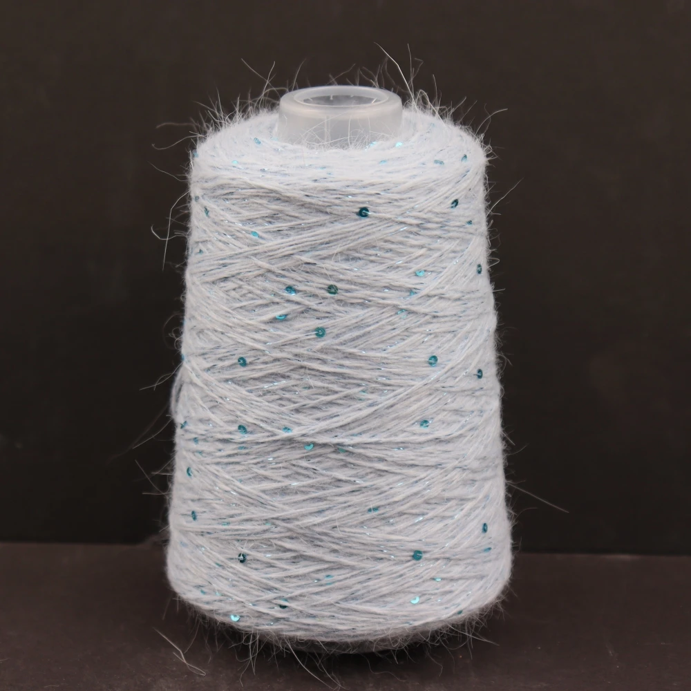 100g 600m Angora 2mm sequin lurex yarn Angora rabbit hair cashmere wool long mink yarn Soft fluffy 6