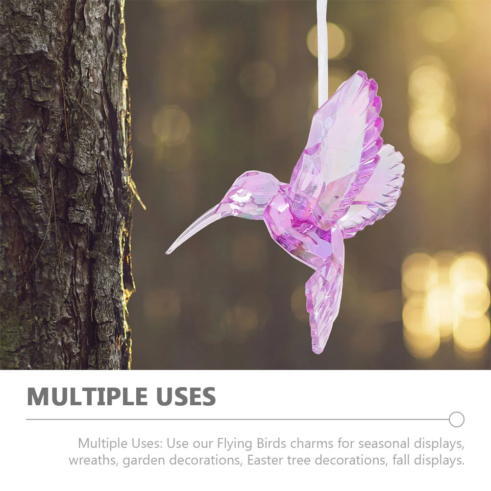 3pcs Hanging Hummingbirds nament Acrylic Birds Decoration Crystal Bird Pendant Home Decor Ceiling Party Decorations 5