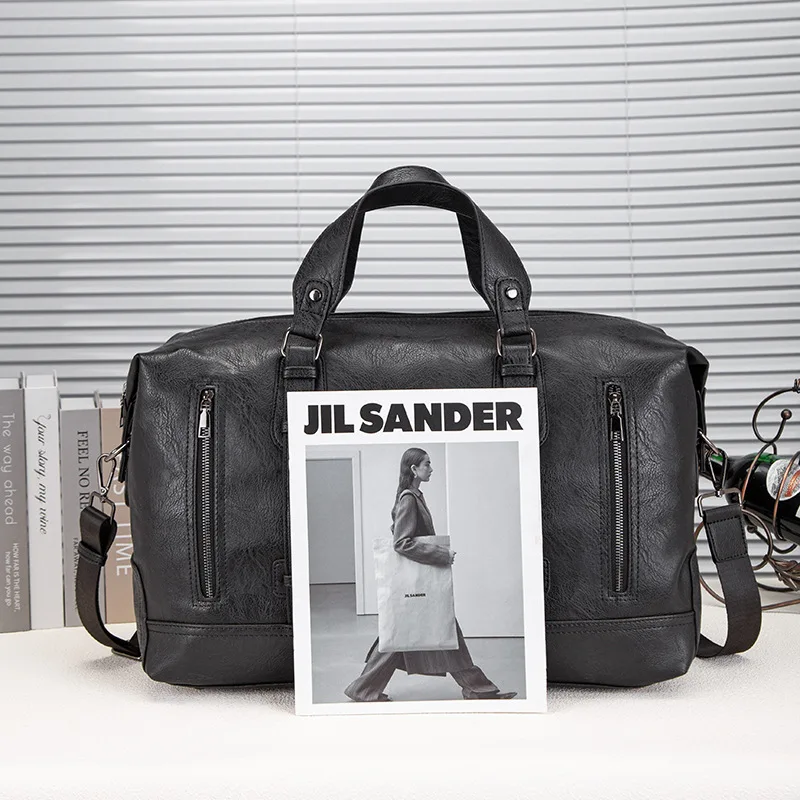 Business PU Leather Shoulder Bag for Men, Perfect for Travel