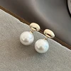 Boucles d'oreilles françaises élégantes en perles plates épissées, couleur or, pour bijoux de fête à la mode coréenne, accessoires doux pour femmes, nouvelle collection 2025