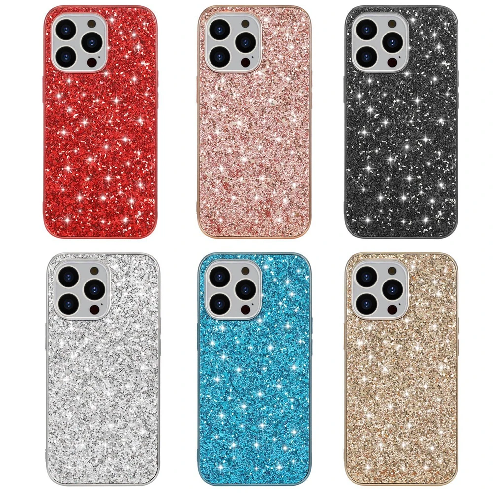 Luxury Bling Glitter Sequins Solid Color Plating Shockproof Bumper Case
