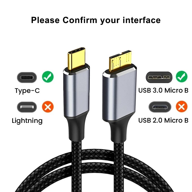 Premium High-Speed USB 3.0 to Type-C Adapter Cable