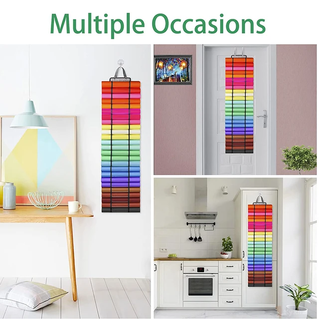 24 Compartments Vinyl Roll Storage Organizer for Hang Pocket Behind The  Door Room For Cricut Heat Transfer Film Accessories - AliExpress