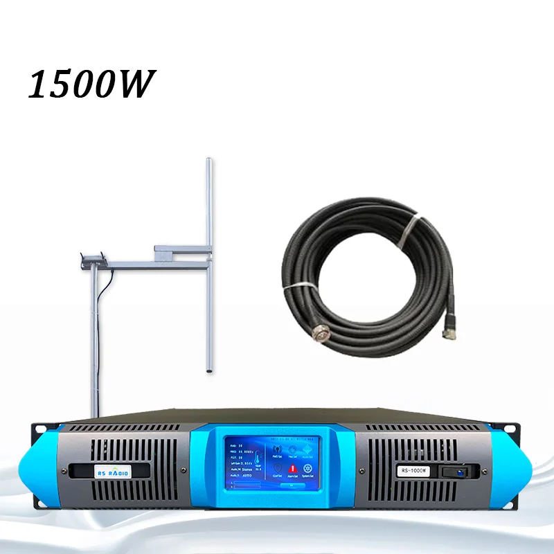 

Long range 1500W 1.5KW fm transmitter kit for radio station touch screen