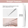 Hot Sale Professional 402 Stainless Steel Ergonomically Eyelashes Tweezers High Precision Anti-Static Makeup Tools Easy to Use 4