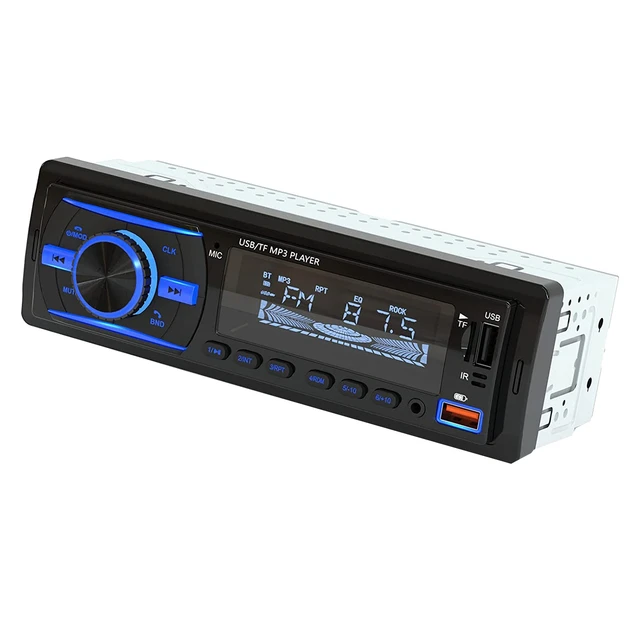 Estéreo de coche de un solo DIN Bluetooth Reproductor de CD y DVD manos  libres, unidad principal de llamadas FM, receptor de radio FM, carga USB