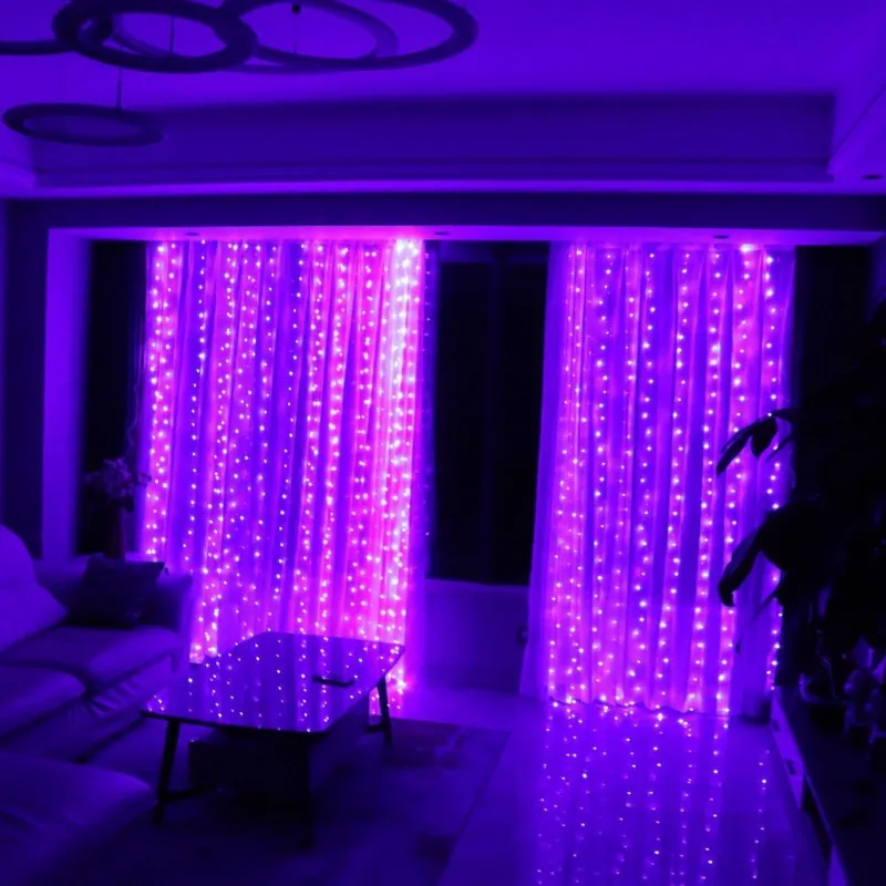 thumbnail image 1 of Christmas Curtain Garland LED Lights USB Remote Control Fairy Lights String Holiday Wedding Decoration for Bedroom Outdoor Home, 1 of 5