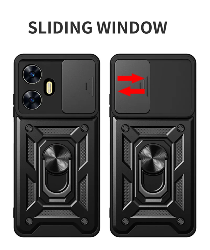 Shockproof Armor Phone Case with Car Holder and Camera Lens Protection