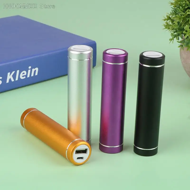 Aluminium Cylindrical Solder-free Single 18650 Metal Rechargeable Battery Mini Power Bank Kit Mobile Power Supply Set 1x