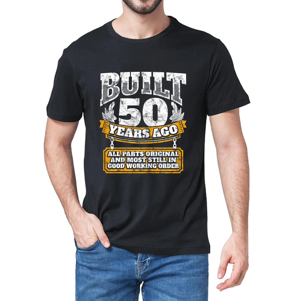 Unisex 100% Cotton Funny 50th Birthday Shirt B-Day Gift Saying Age 50 Year Joke Men T-Shirt Oversized Casual Tee Clothing Street