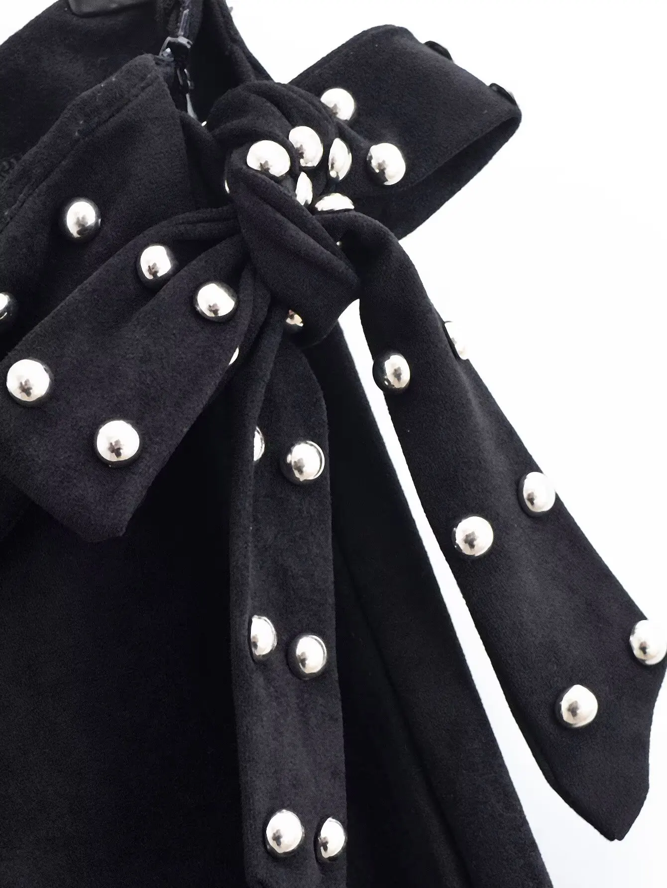 Women Spring Autumn Fashion Leisure Long Pants Female Rivet Decoration High Waist Wide-Leg Pants With Belt Lady Elegant Trousers