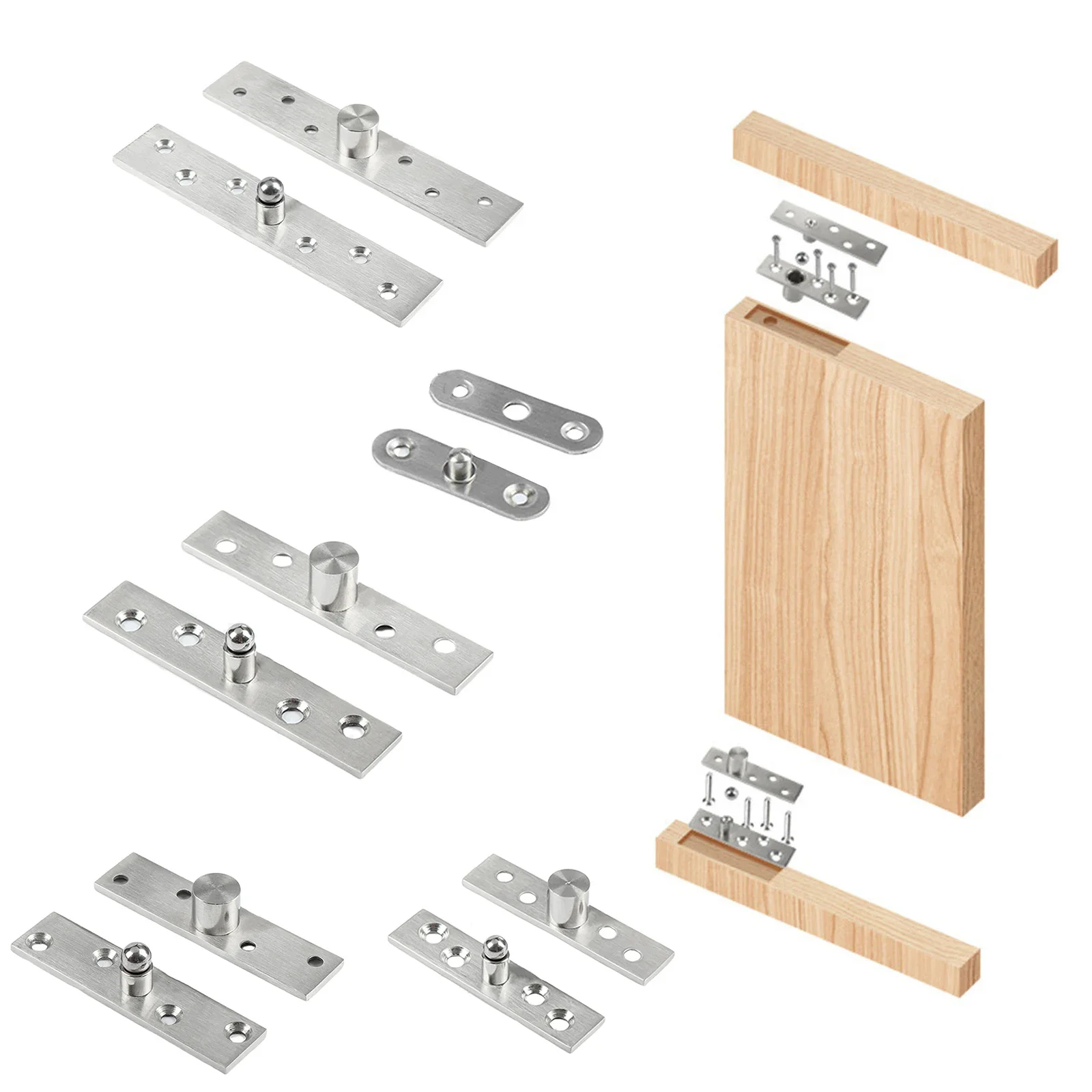 Stainless Steel 360 Degree Rotary Door Pivot Up And Down Hinge For Wooden Door Cabinet Furniture Hardware