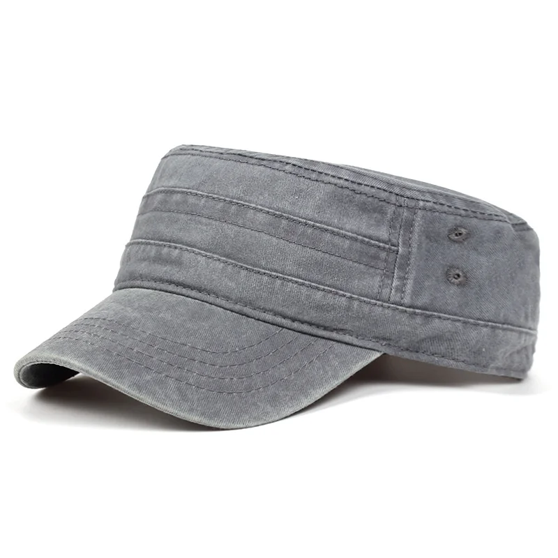 Unisex Vintage Flat-Top Baseballkappen für Herren, gewaschen, für Frühling und Herbst, verstellbare Freizeitmützen, Sonnenschutzhüte, Sportkappen – Detail 6