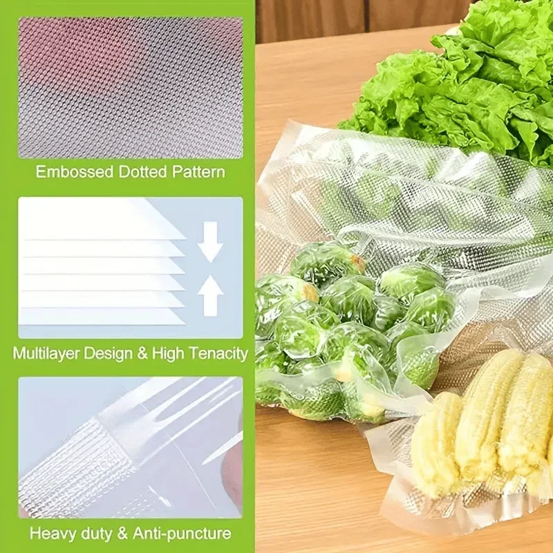Vacuum Sealer Bags Food Storage Saver Commercial Grade Textured Food Roll Bags for Cooking Meal