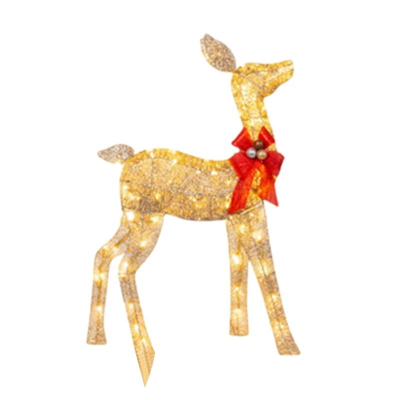 3 Pieces Lighted Christmas Deer Family Outdoor Yard Decorations Acrylic Board with LED Lights Christmas Decor Lights 4