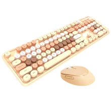 

Wireless Keyboard Mouse Punk Detachable Keycap Colorful Waterproof Multimedia Keyboard +Mouse Combo for Macbook for Home Office