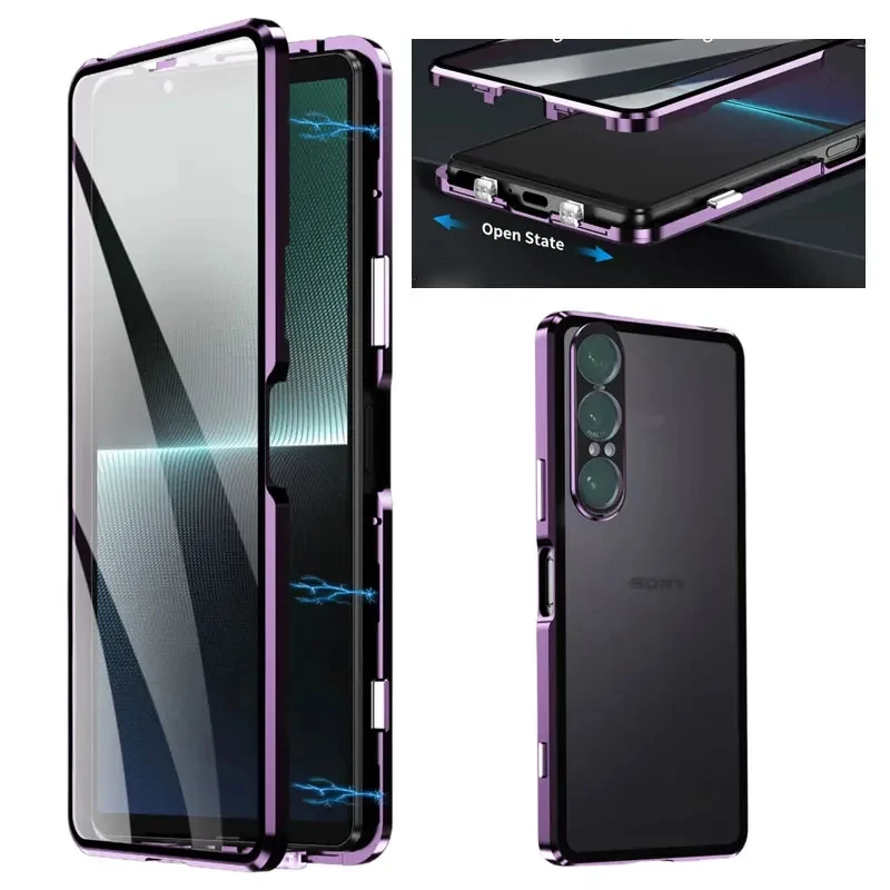 Enhanced Magnetic Metal Frame Double-Sided Glass Phone Case Cover