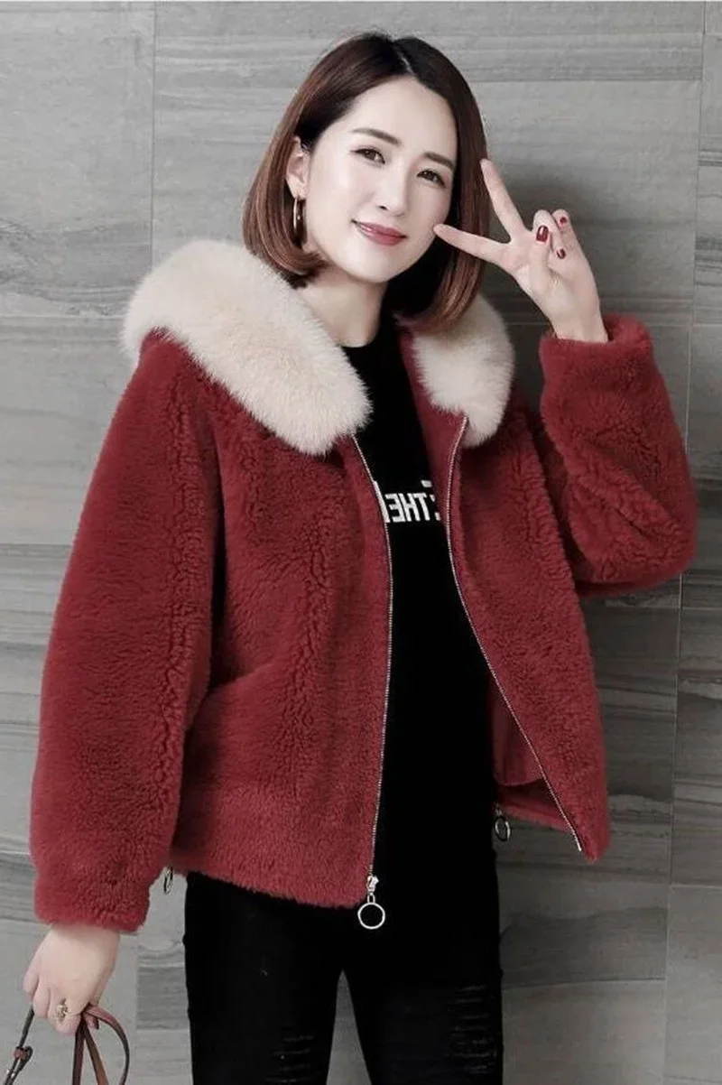 2024 Winter Women Fashion Casual Jackets Faux Fur Coats Imitation Fox Plush Jacket Female Short Outerwear Clothing Winter Coat