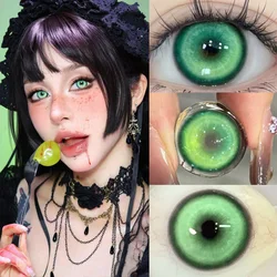 Halloween Cosplay Color Contact Lenses - Green & Blue Cosmetic Beauty Lenses, Soft and Comfortable for Eye Makeup (Koi Tail Butterfly)