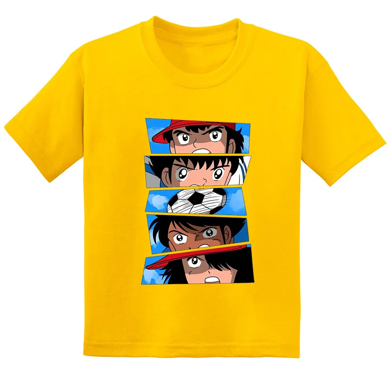 Hot Sale Anime Captain Tsubasa Le Petit Footballer Print Kids T-shirt Baby Boys Girls Clothes Summer Children Cotton T shirt 4