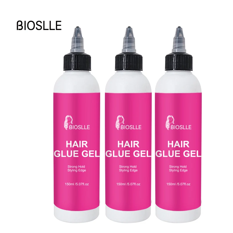 3PCS BIOSLLE 150ml Strong Hold Melt Clear Hair Liquid Lace Glue  Glueless Gel bioslle 150ml 5 07oz waterproof extreme hold invisible tape wig adhesive bonding hair glue lace