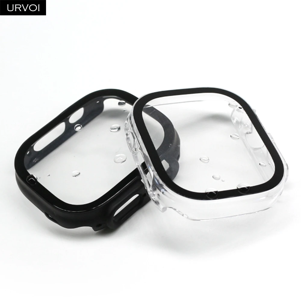 URVOI Matte Plastic Bumper with Tempered Glass for Smartwatch Protection