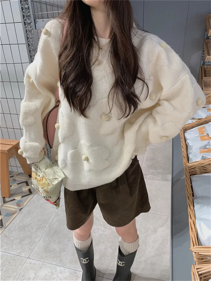 

Милые женские свитера Alien Kitty для девушек, зимние нежные пуловеры 2023, облегающие плотные теплые новые универсальные свободные офисные женские свитера