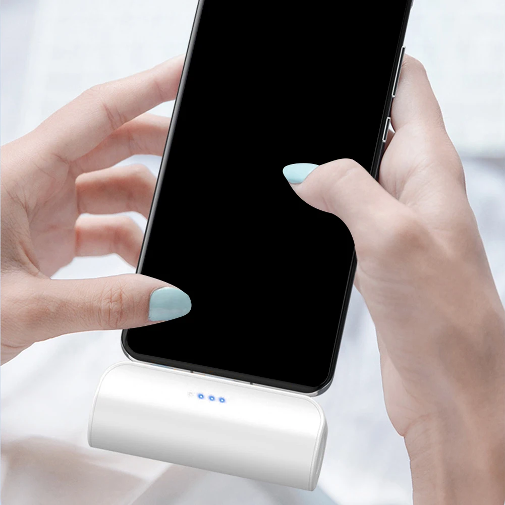 5000mAh Mini Power Bank LED Flashlight Portable Phone Charger External Phone Power Bank for iPhone 15 14 13 Type-C Fast Charging 2