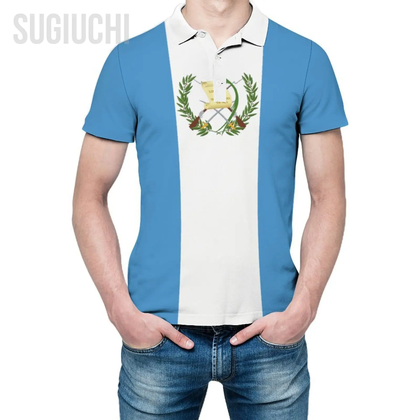 Polo Unisex Bandiera Del Guatemala Stampa 3D Uomo Polo Abbigliamento Moda Tute Maniche Corte