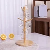 Tree Shape Wood Coffee Tea Cup Rack Storage Holder Stand Home Kitchen Mug Hanging Display Drinkware Shelf With 6 Hooks 2