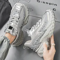 Men's new thick soled height increasing wear-resistant sports shoes with spring autumn mesh breathable versatile casual shoes 2