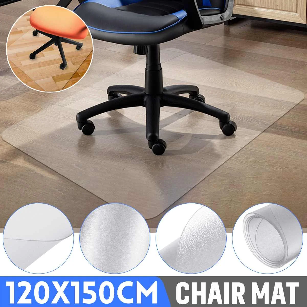 

Pvc Transparent Waterproof Water Round Mat Wood Floor Protection Mat Computer Chair Mats Protectors Plastic Soft Carpet Rug
