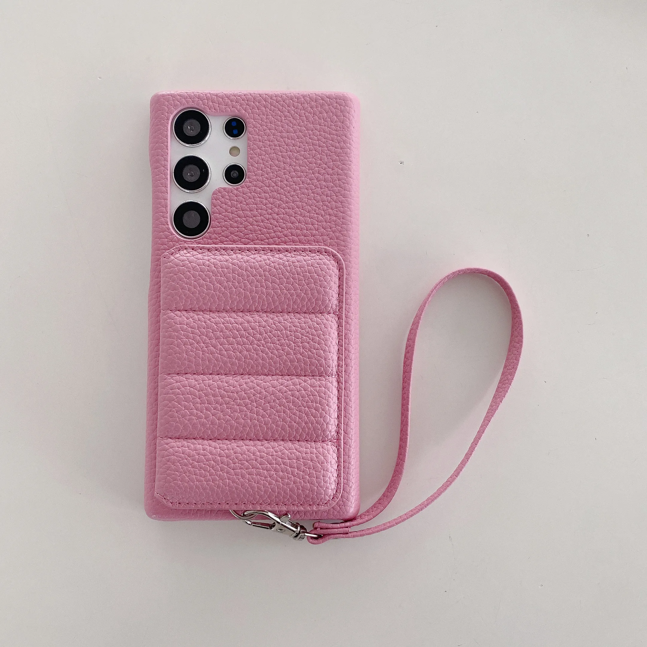 Elegant PU Leather Lanyard Wallet Case