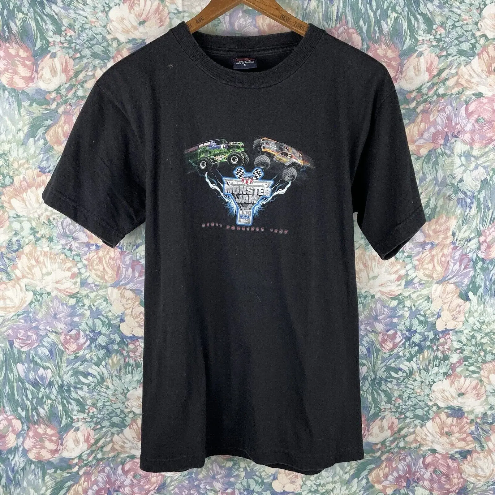 Maglietta Grafica Vintage Monster Jam Monster Truck Grave Digger Nera 2003 Piccola