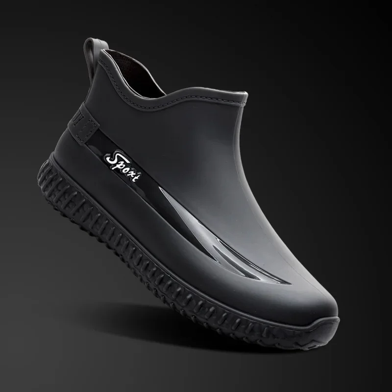

Зимние, бархатные теплые резиновые ботинки для мужчин, нескользящая водонепроницаемая обувь, модные износостойкие резиновые ботинки, обувь для рыбалки