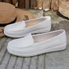 2025 Women's Shoes Spring High Quality Leather Soft Outsole Work Women Black Swing Larger Size Wedge Single Shoes 3