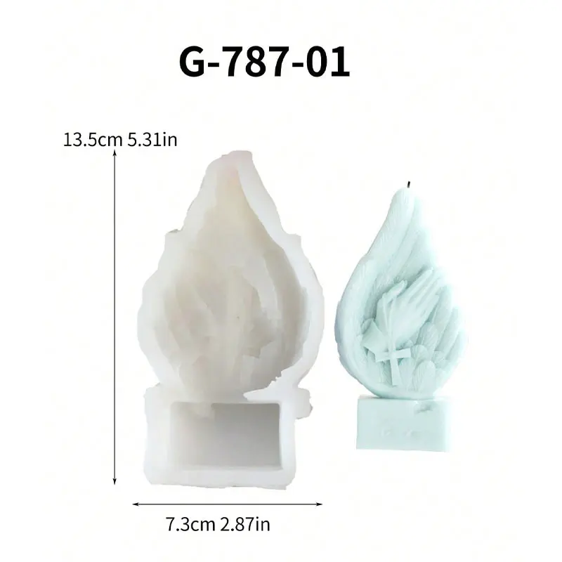 Silicone Candle Mold 1 piece Wings Angel Wings Jesus Model Aromatherapy Gypsum Dropping Glue Pendant