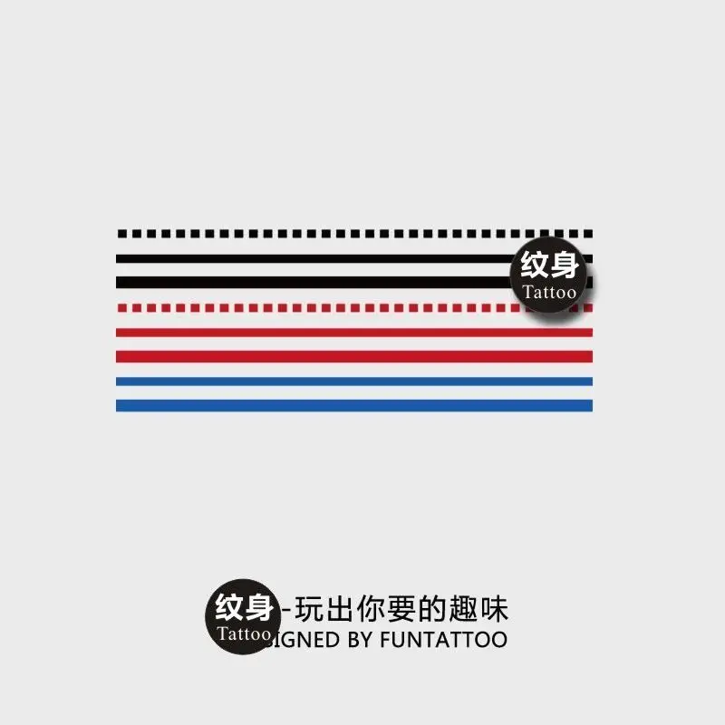 

Временные татуировки в стиле хип-хоп, Асимметричные цветные линии, татуировки, наклейки для женщин и мужчин, полосы, панк, искусственная татуировка, наклейки, тату, милые художественные татуировки