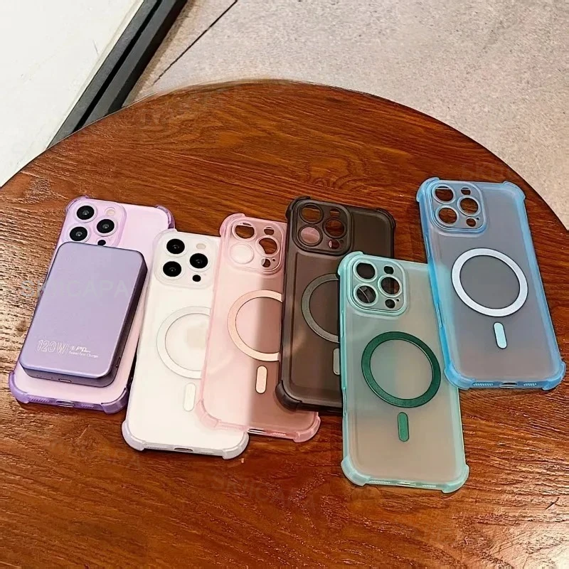 MagSafe Magnetic Shockproof Translucent Silicone Charging Case Cover