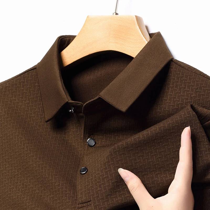 メンズ長袖ポロシャツ,通気性ゴルフシャツ,レースアップ,中空,ビジネスファッション,新品,4xl