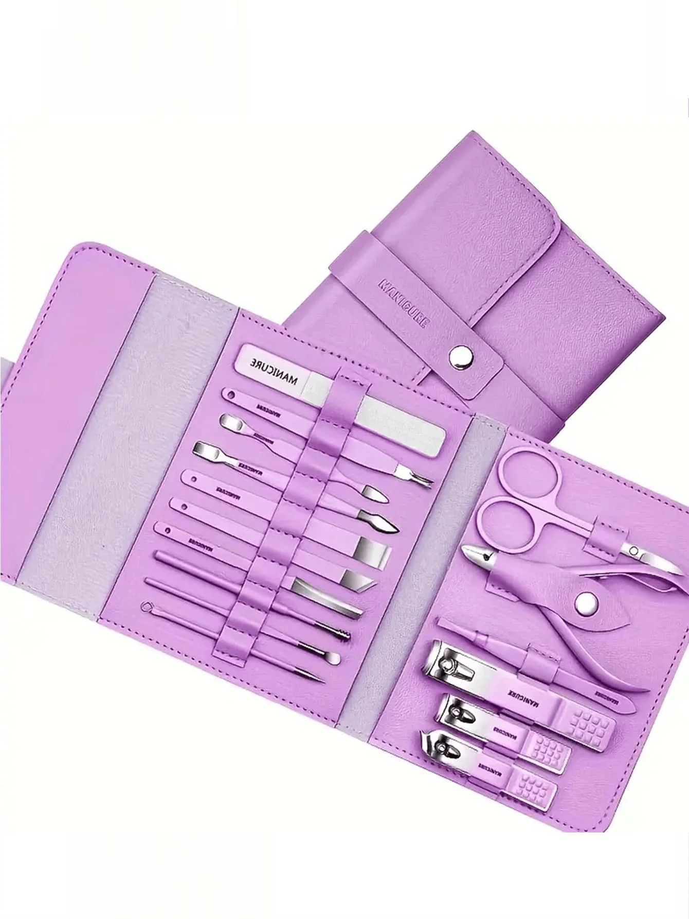 16pcs Stainless Steel Manicure & Pedicure Tool Set, Nail Care Kit, Suitable For Home, Office, Outdoor Travel, Gifts, Nail Salons, Back To School 6