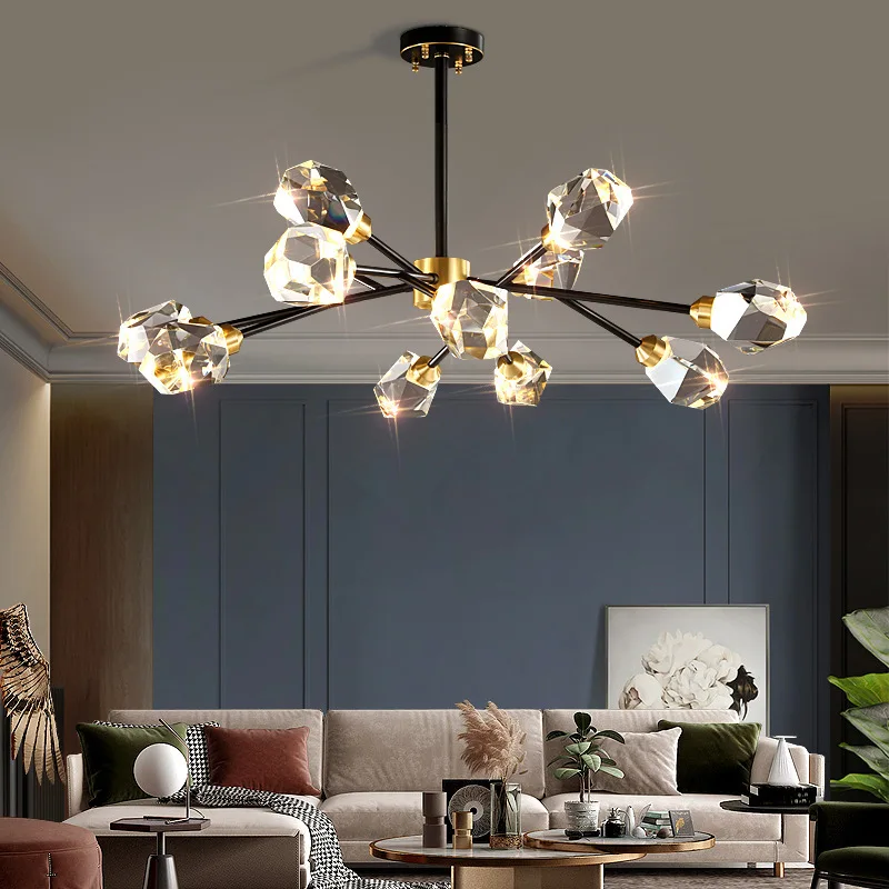 

Modern High-end European Gold Black Crystal Chandelier, Living Room, Bedroom, Hall Wall Lamp, Luxury Home Decoration LED Light