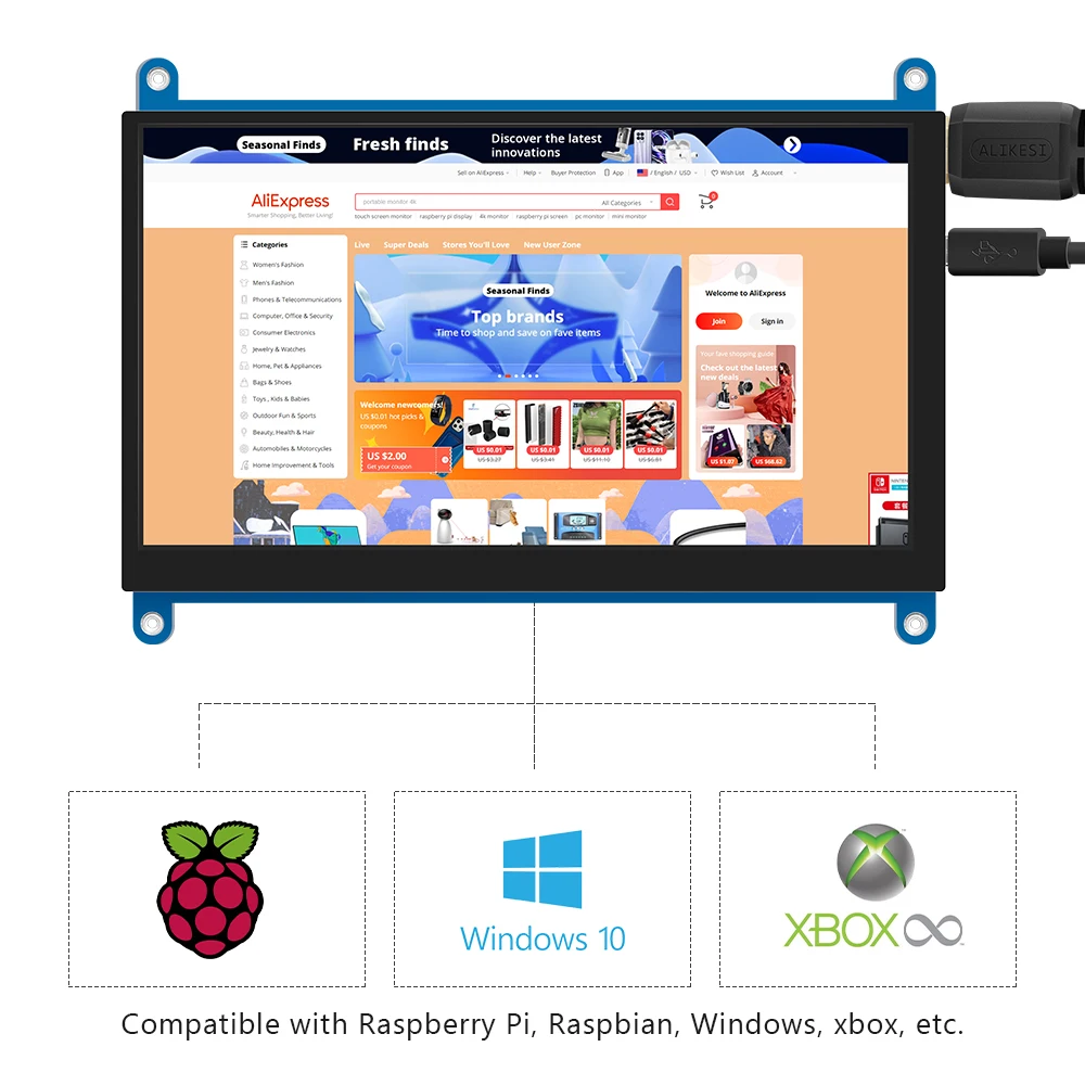 ġ  ο JRP7007 7 ġ   4  B 3B ÷ LCD ÷ Bracke 1024*600 HDMI TFT + Ȧ  ġ г