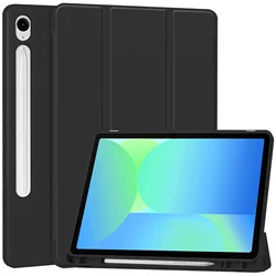 Premium Protective Stand Case with Pencil Holder - Tab S9 FE 10 .9 inch (Black)