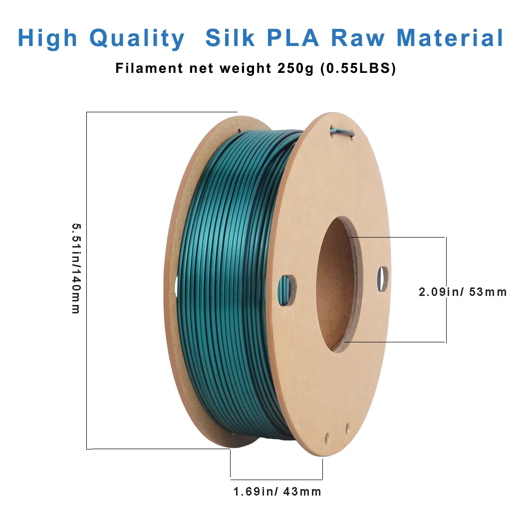 PLA 필라멘트 1.75mm, 실크 PLA 3D 프린터 필라멘트 듀얼 컬러 필라멘트 블랙 그린 PLA 필라멘트 2 in 1 공압출, 3D 프린팅 필라멘트