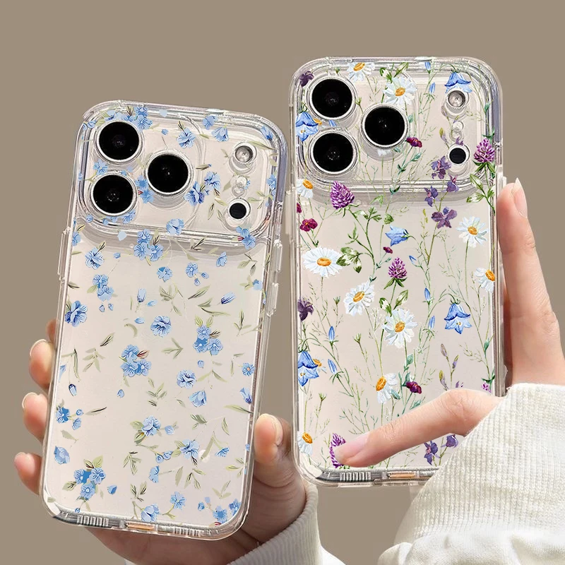 Love Heart Floral Plant Couple Phone Case