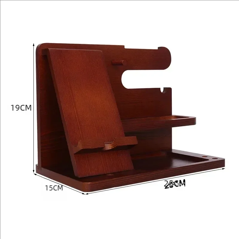 Solid Wood Phone Stand Desktop Creative Storage Rack Multifunctional Hanging Watch Glasses Key Accessories -1pcs 6